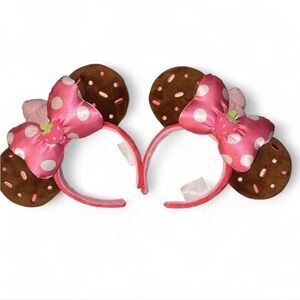 Disney Parks Minnie Strawberry Cupcake Munchling Ear Headband 2 pack